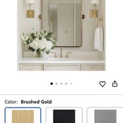 ANDY STAR Gold Pivot Bathroom Mirror, 24" x 36" Antique Tilting Vanity Rectangle Mirror for Wall, Lightweight Brushed Gold Metal Frame Pivot Mirror Ha