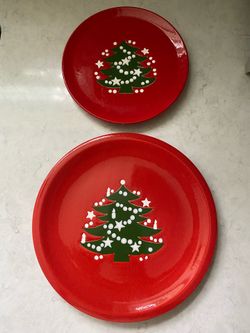 Set of Waechtersbach Christmas tree dishes, Western Germany, 1979