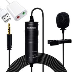 Microphone 3.5mm Clip-On Lapel Mic for Smartphone DSLR Camera PC Interview Video Camcorders Audio Recorder 5 Core cm 001 ADP