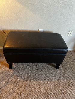 Faux Leather Storage Ottoman Bench