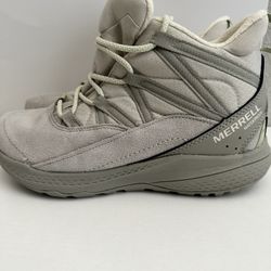Merrell Waterproof Women’s Boots Size 6.5 Beige Winter Hiking Outdoor Shoes