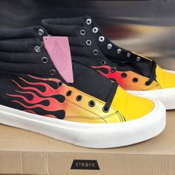 NWT Straye The Venice High Tops Flames Acid Drop Mens 10.5 Box damage