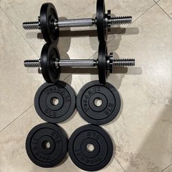 Adjustable Dumbbell Set With Weight Plates/Connector