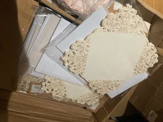 Brand new ivory invitation cards with inserts and envelopes