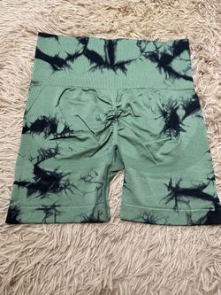 Tie Dye Workout Shorts for Women Seamless Scrunch Soft Active Shorts