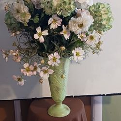 Metal Vase Flower Arrangement 