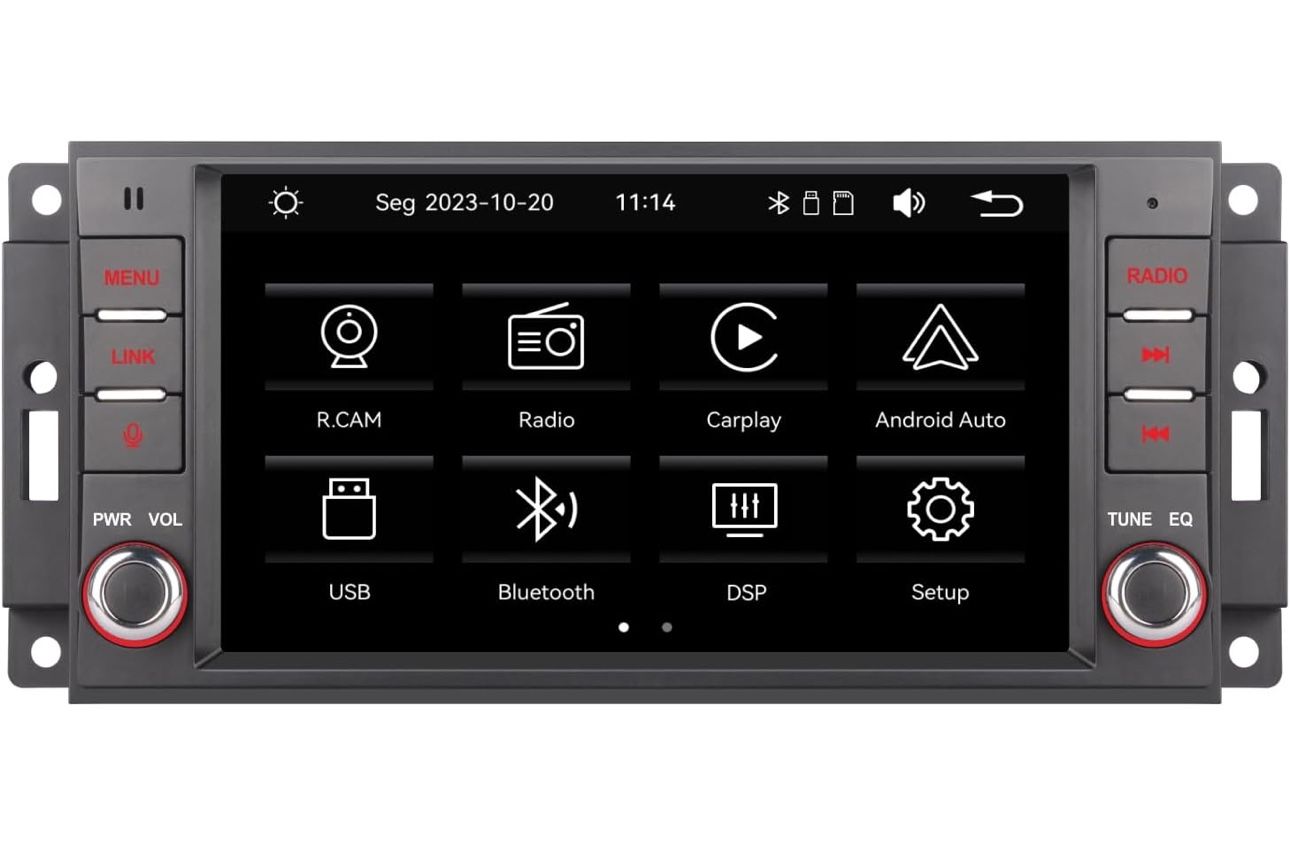 Car Radio for Jeep Wrangler JK/Dodge/Chevrolet/Chrysler, Compatible Wireless Apple Carplay&Android Auto Stereo HiFi Sound High Power Touch Screen Rece
