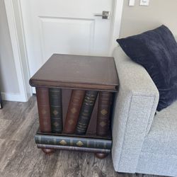 Vintage Book-Themed Side Table / Storage Cabinet