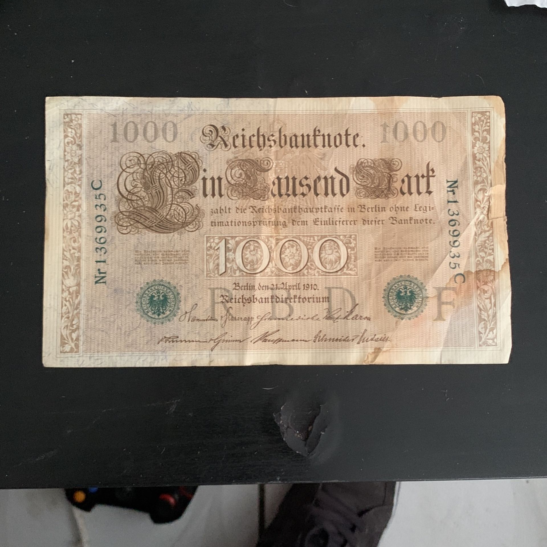 1910 Berlin 1000 Bill