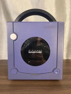 GOOD CONDITION - GameCube Nintendo Console Purple with Black Smash Bros Controller and Grey Controller
