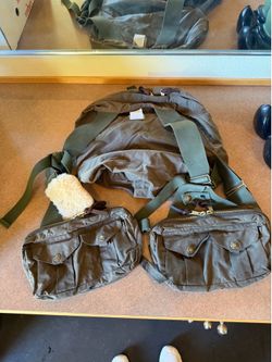 Vintage 90s Filson Style 1433 Foul Weather Fly Fishing Vest Backpack Made in USA