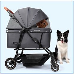 Dog Stroller for Large & Medium Dogs (20–132 lbs), for 2 Small Dogs