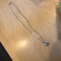 10 K Gold Chain With  10 K Gold Diamond  Charm