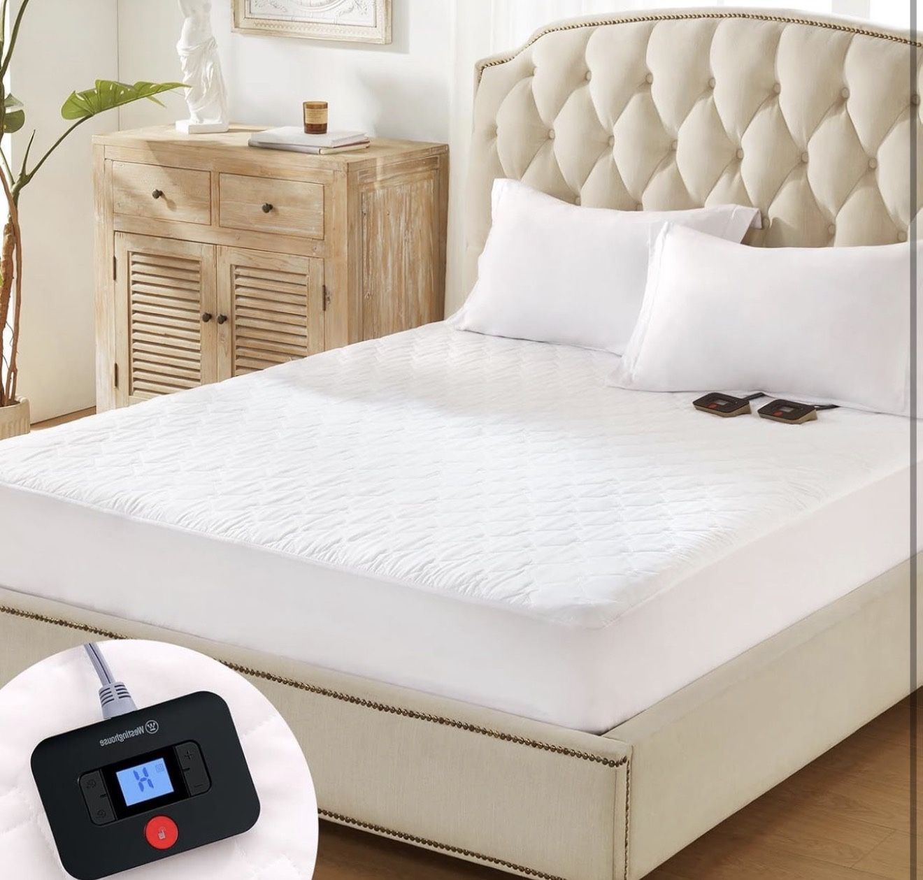 Heated Mattress Pad Queen, Comfortable Electric Mattress Pad with 10 Heating Settings