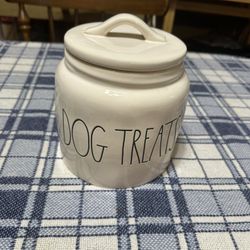 Rae Dunn “ DOG TREATS “ Ceramic Canister 