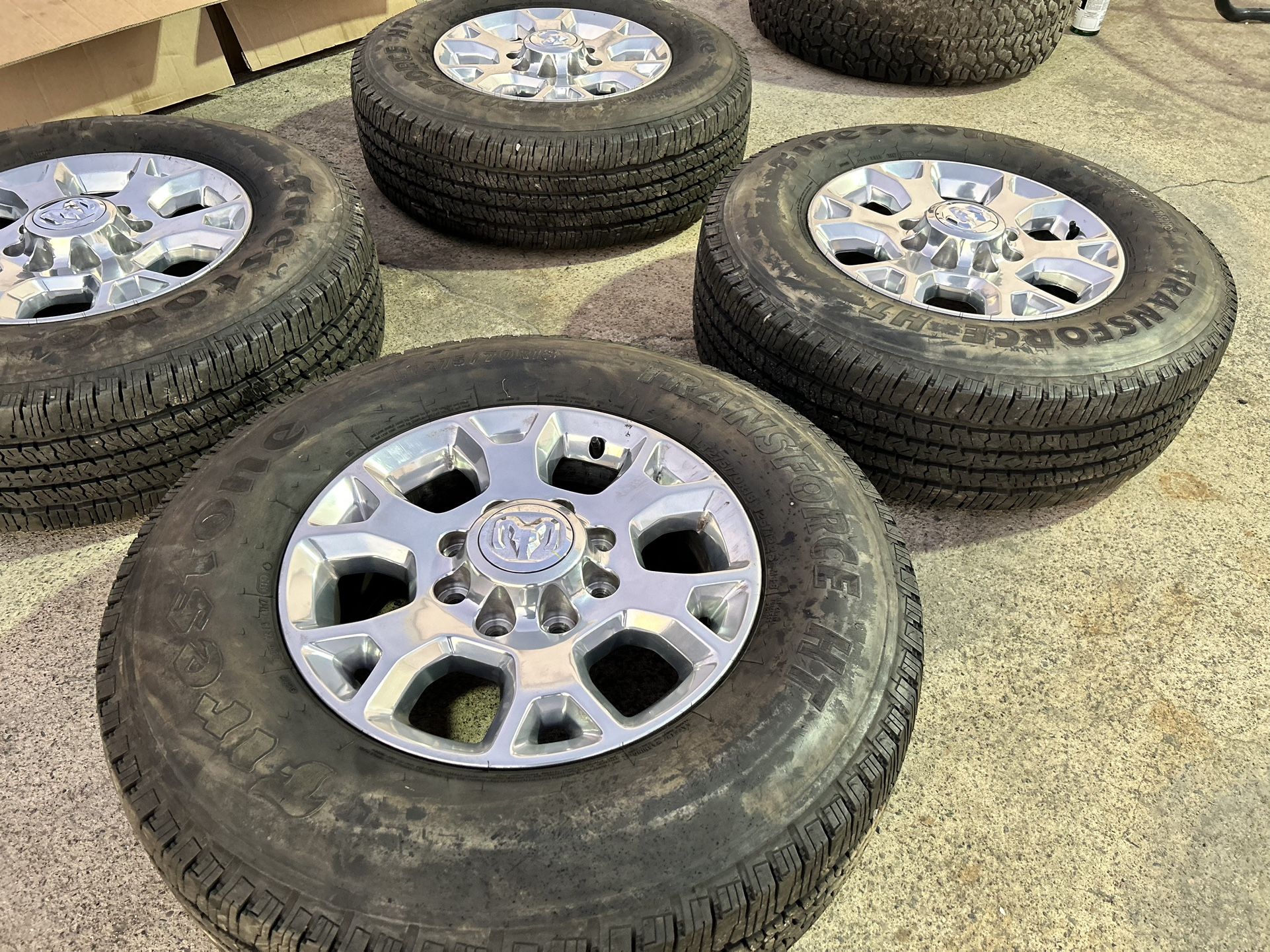 4X RAM Polished 3500 Pickup 2500 OEM Wheels 18” 2019-2024 Rims 18x8 2693 Tires