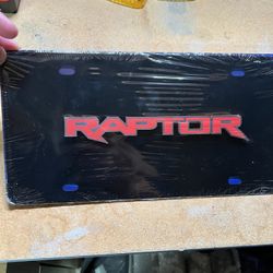 Brand New 3D Raptor front License Plate
