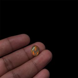 4 Ct Natural Ethiopian Welo Opal Oval Cabochon Red Orange Fire Sheen