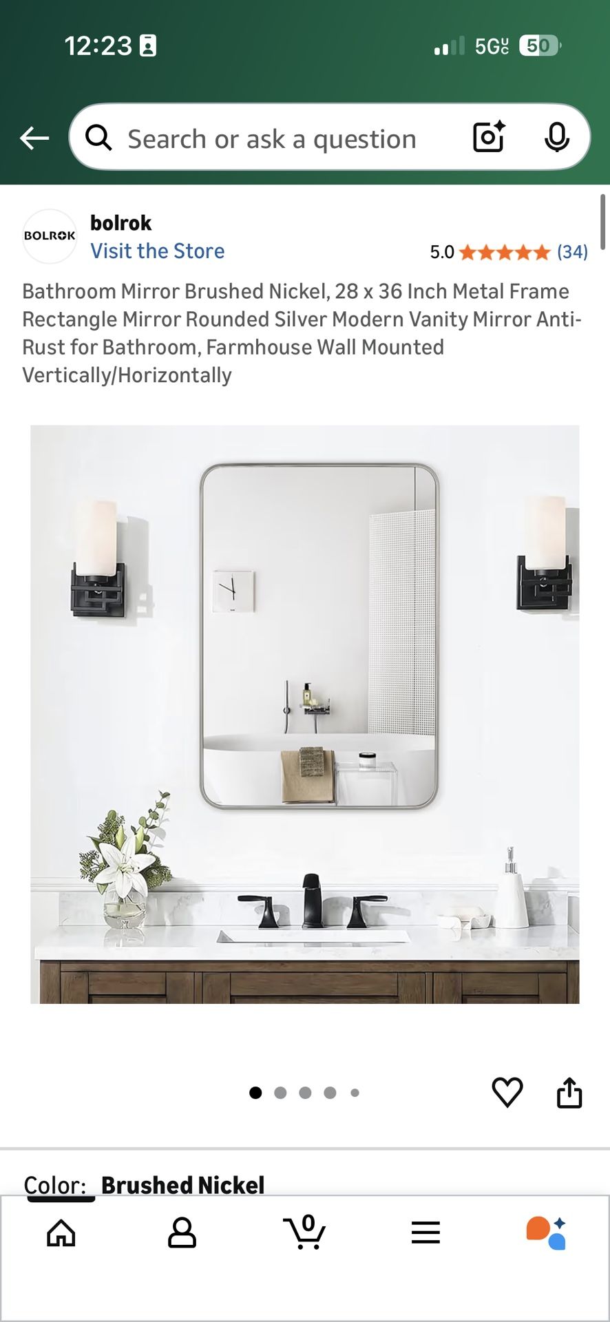 Bathroom mirror 28x36