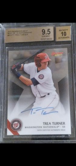 2015 Bowman’s Best Trea Turner Autograph 10 Rookie Card BGS 9.5