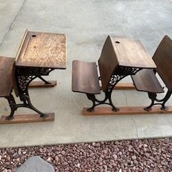 Antique School Desks