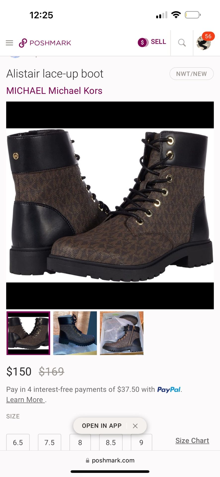 Never worn Michael Kors Alistair Logo Boots
