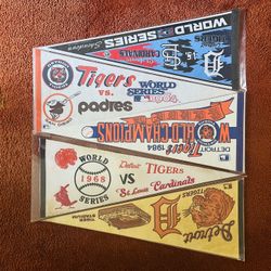 5 Vintage Detroit Tigers Pennants 