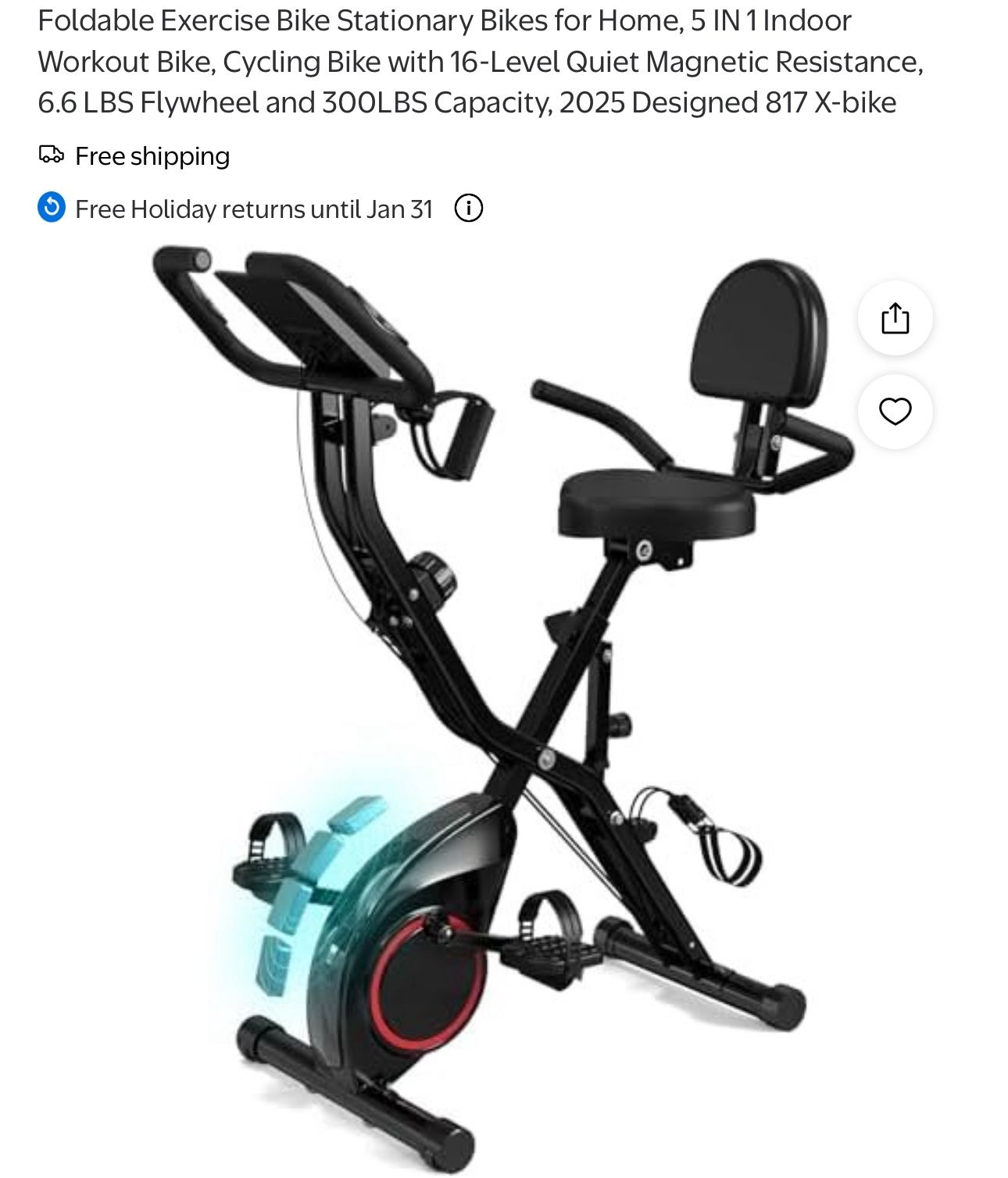 Foldable Exercise Bike Stationary Bikes 
