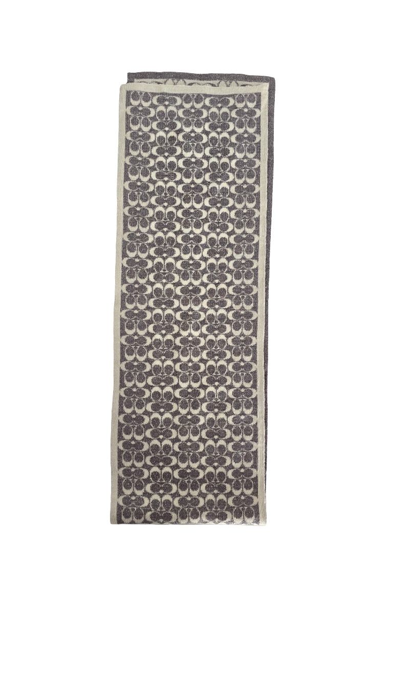 Coach Metallic Signature Scarf – Merino Wool Blend (50 x 8 in)