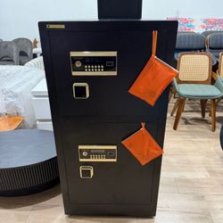 Safe, 47.24"H Extra Large Double Door Safes Box, 14.1 Cubic Feet Heavy Duty Safe with 2 Adjustable Shelf & Seperate Lock Box, Home Floor Safes