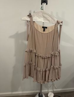 Medium Biege Sleeveless Aqua Dress