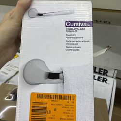 Cursiva Towel Arm in Polished Chrome