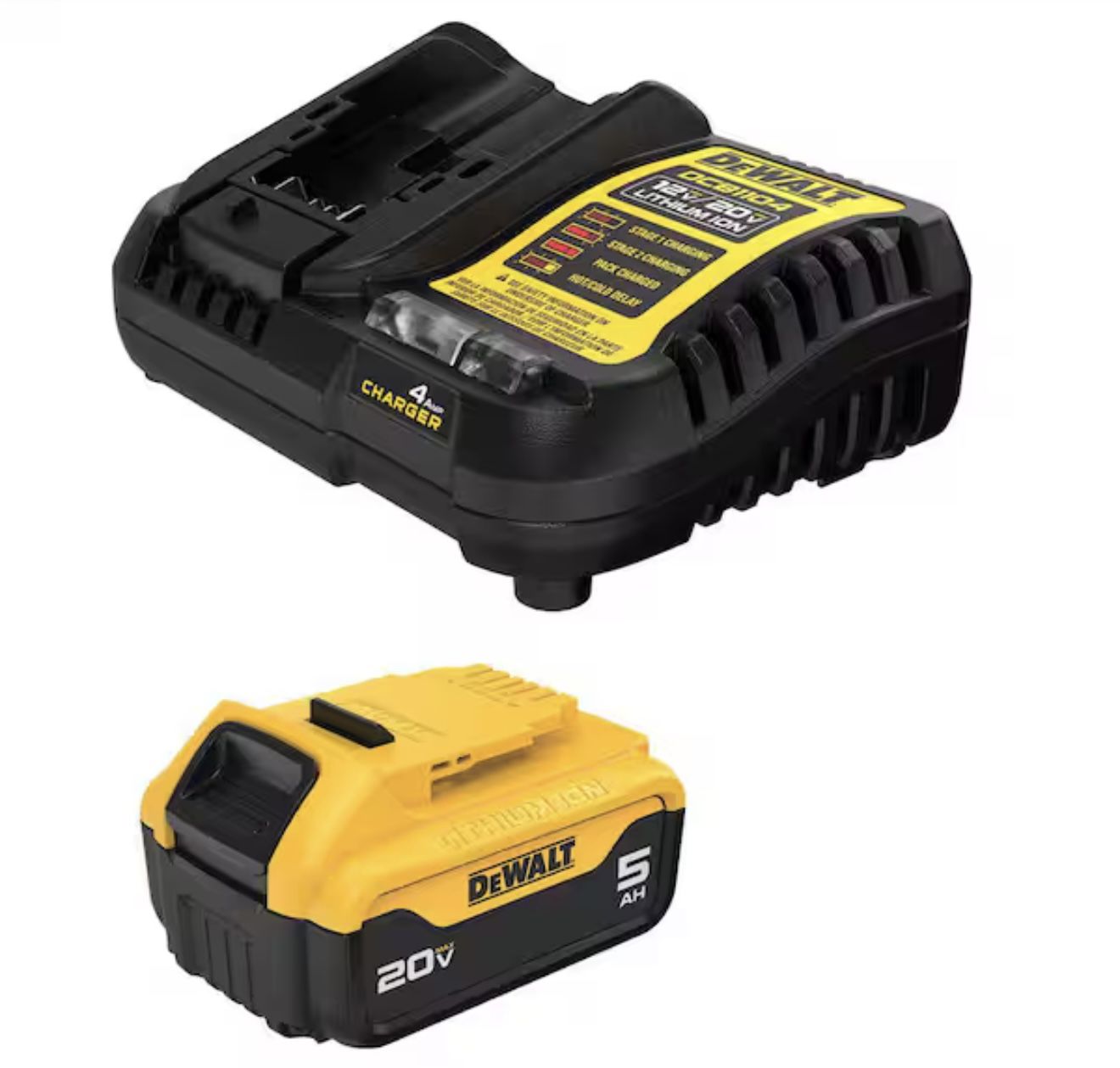 DEWALT 20V MAX Lithium-Ion 5.0 Ah Battery and Charger