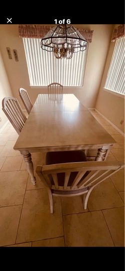 Dining set , 4 chair & a bench, L63in+18in extension, W38in