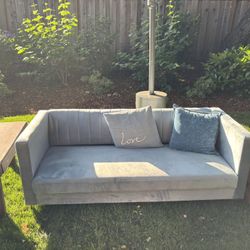 Velvet Square Arm Sofa Couch