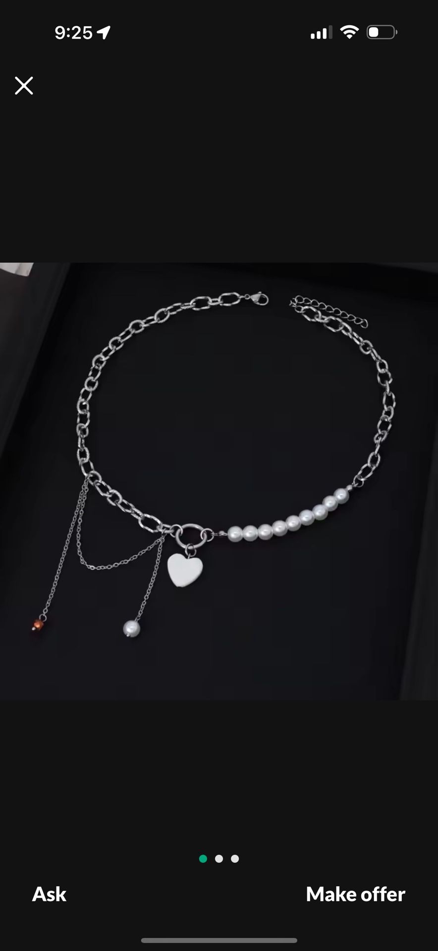 New- Pendant Pearl Stainless Steel Chain Splicing Clavicle Chain Charm Necklace