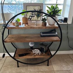 Wood And Metal Standing Shelves