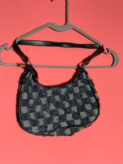Black & Blue Checkered Hand bag