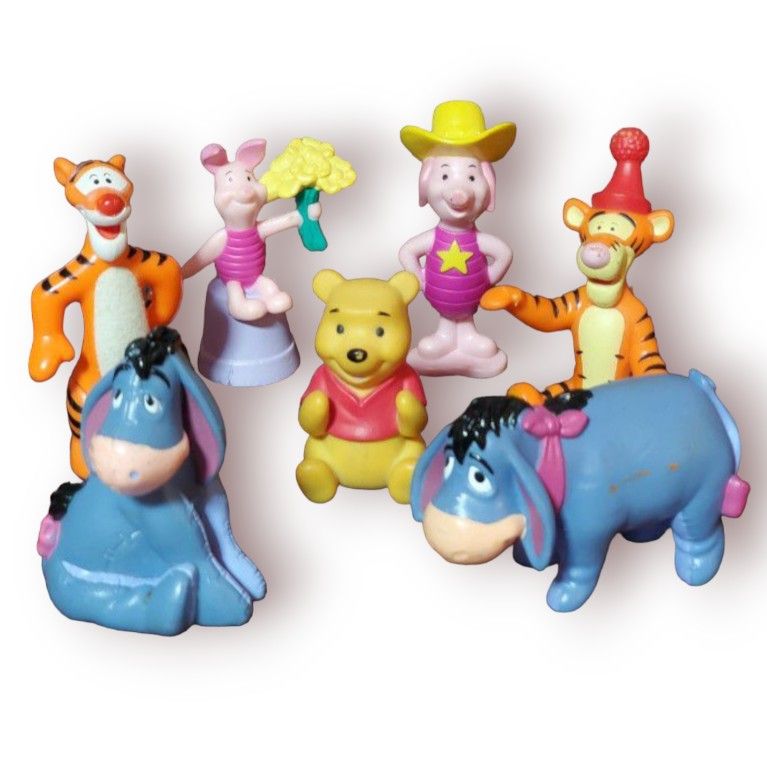 7 Winnie The Pooh Piglet Tigger Eeyore Plastic Toys