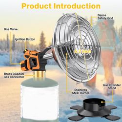 9,200BTU Small Outdoor Patio Garage Heater Self-Ignition 