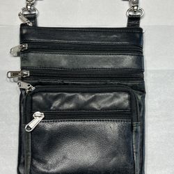 Leather Waist Bag - Black - Good Condition (Belt Clip Style)