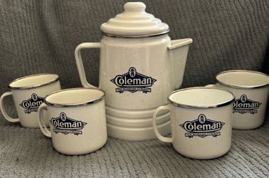 Coleman "The Sunshine of the Night" Coffee Kettle with 4 Mugs
