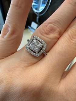 14K white gold 1.00ct natural diamonds beautiful ring WITH LOTS OF SPARKLE!!!