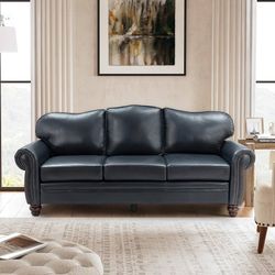 C/92  Classic 3-Seater Sofa with Premium Leather Upholstery, Stylish & Comfortable Sofa for Living Room or Office, Easy to Maintain & Long-Lasting Nav