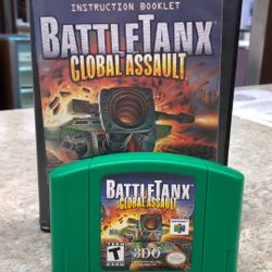 Battletanx Global Assault For N64 Game Cartridge With Booklet