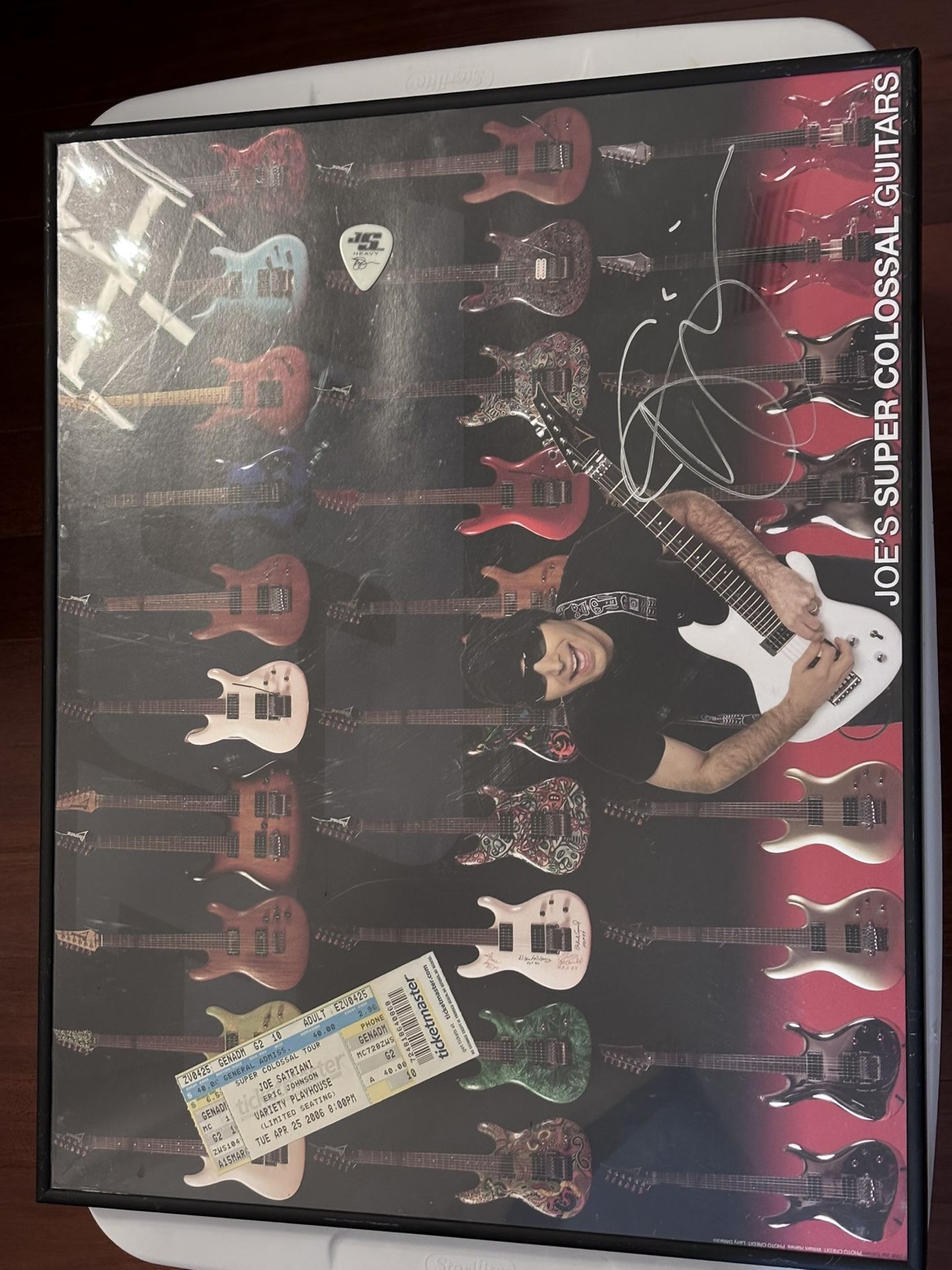 Joe Satriani Autographed Framed Picture