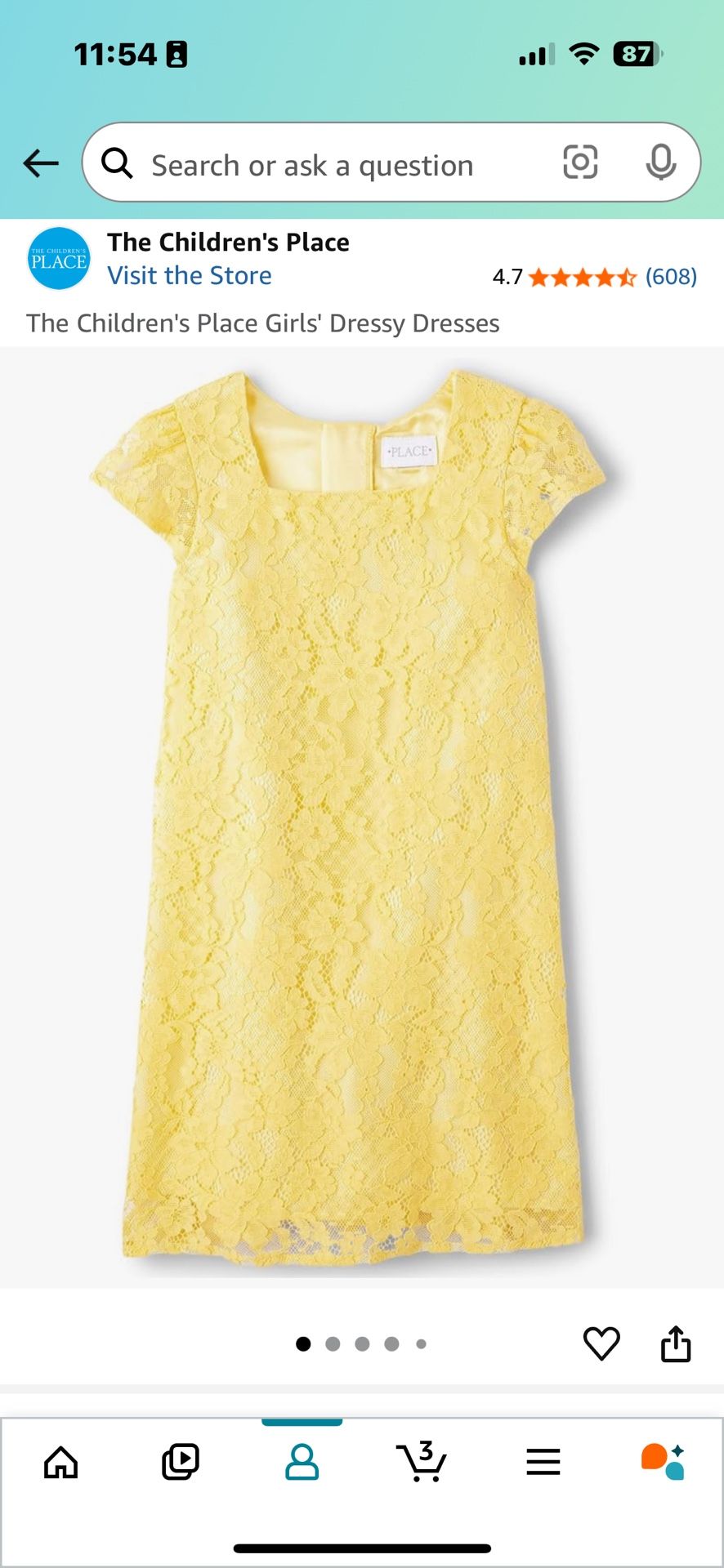 Yellow Girls Dress