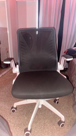 Black Mesh Office Chair with White Frame