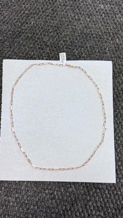 18kt Two Tone Paperclip Chain 24in 8.9g