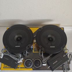 KICKER 1 PAIR 6.5" 300 WATTS COMPONENT SET WITH CROSSOVER CAR SPEAKER ( BRAND NEW PRICE IS LOWEST INSTALL NOT AVAILABLE )